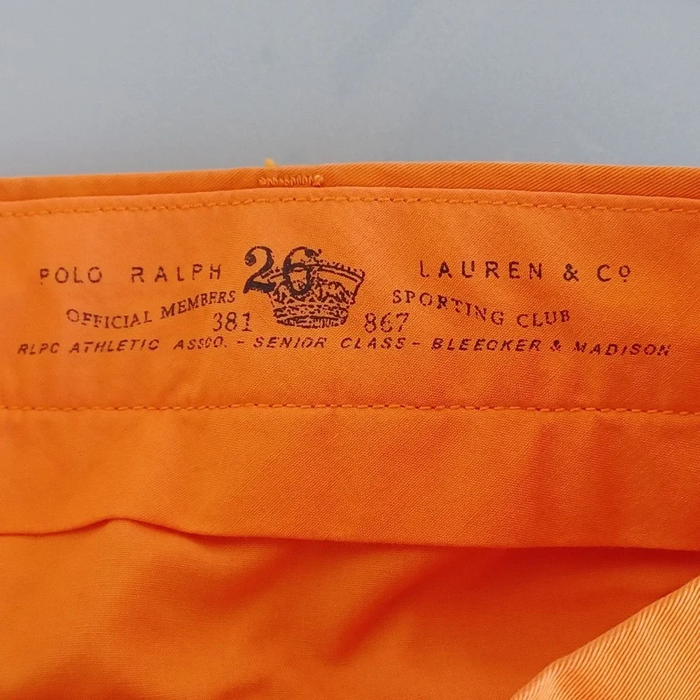 Polo Ralph Lauren Suffield Pant Mens 32x32 Orange Pima Cotton Chino Golf Pants‎